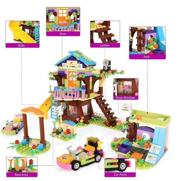 Kith Coffee House & Tree House Building Blocks 960 Pcs in Storage Container NEW - Picture 7 of 8